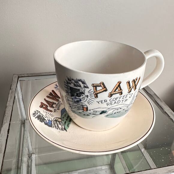 PAW "Come Get Yer Coffee" Large Mug and matching Saucer - Picture 2 of 3